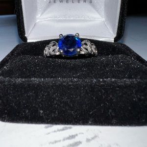Dark blue gemstone ring